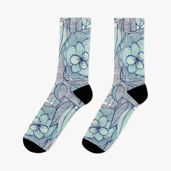 Item preview, Teal Magnolias – a hand drawn pattern  designed and sold by micklyn.