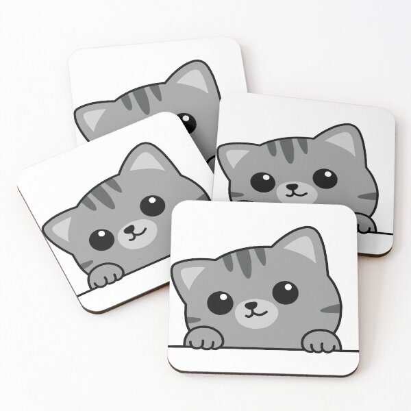 Item preview, Cute gray cat paws up over wall cartoon designed and sold by Osmodesign 44.