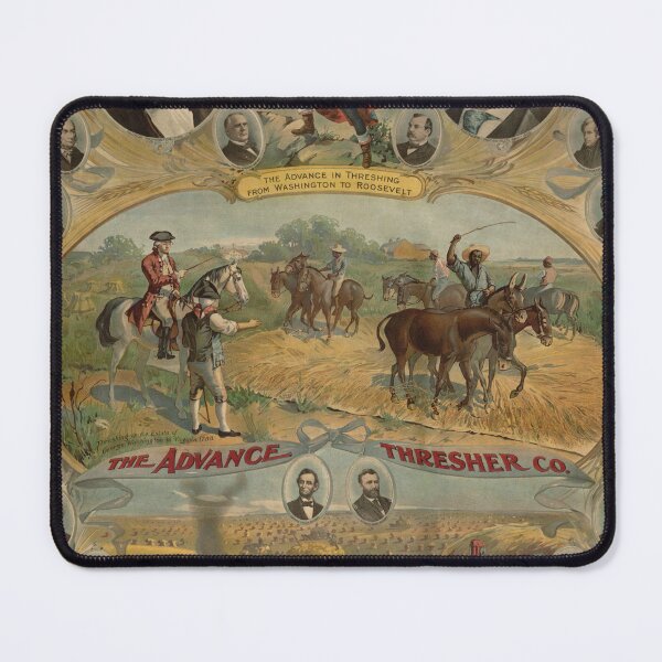 Item preview, STK501638A-Vintage print showing the advance in threshing. designed and sold by StocktrekImages.