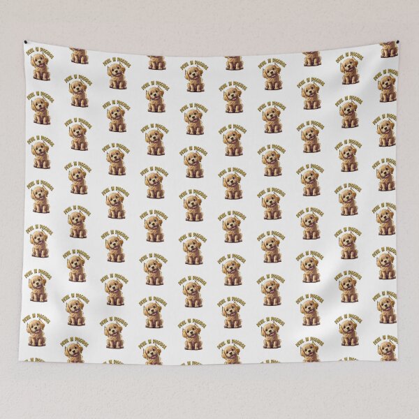 Item preview, golden retriever puppy dog with fangs and horns and words Devil In Disguise designed and sold by planetgolden.