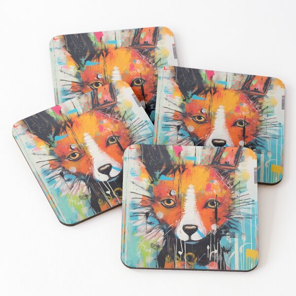 Item preview, Colorful Abstract Rainbow Fox Art designed and sold by GiveMeMood.