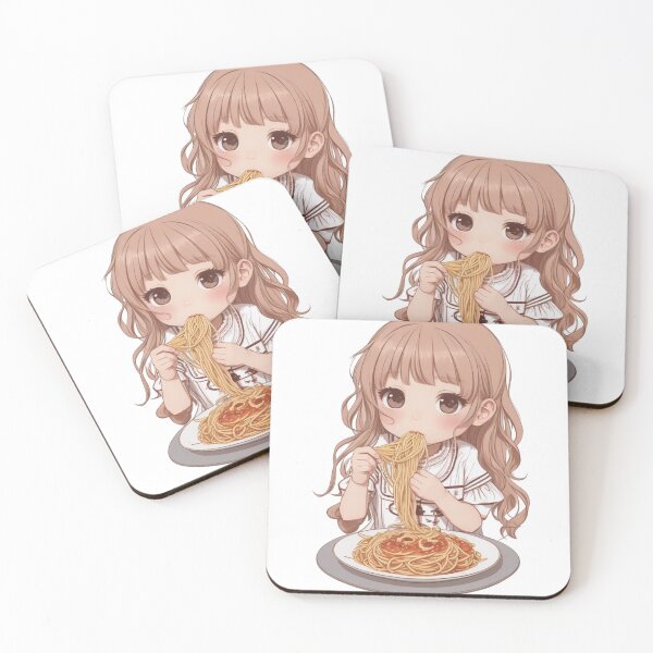 Item preview, Cute girl eating spaghetti designed and sold by Majkel & Majkel.