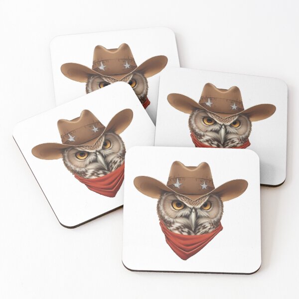Item preview, Cowboy Owl designed and sold by Funny Vintage Stickers And T-Shirts.