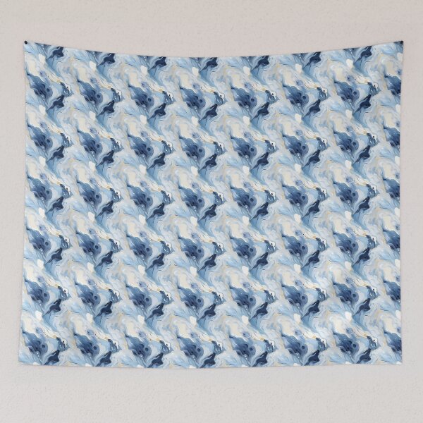 Item preview, Blue and Gold repeating marble pattern designed and sold by DMTeesStudio.