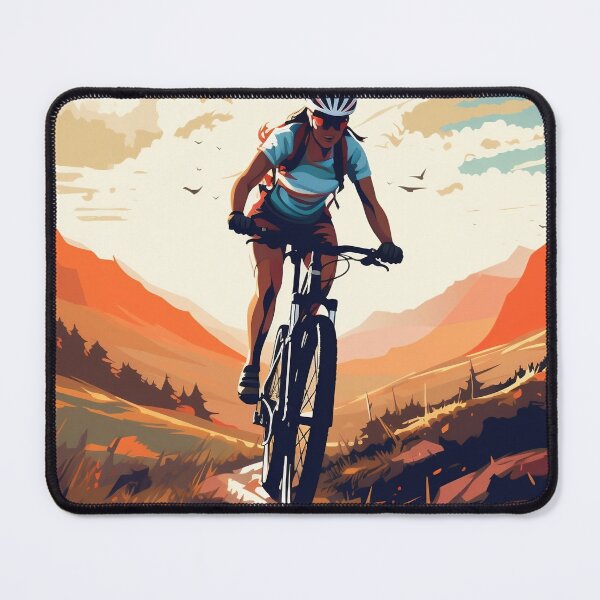 Item preview, Girl Mountain Biking in the Summer Landscape - Digital Art | WanderUpNorthCo designed and sold by WanderUpNorth.
