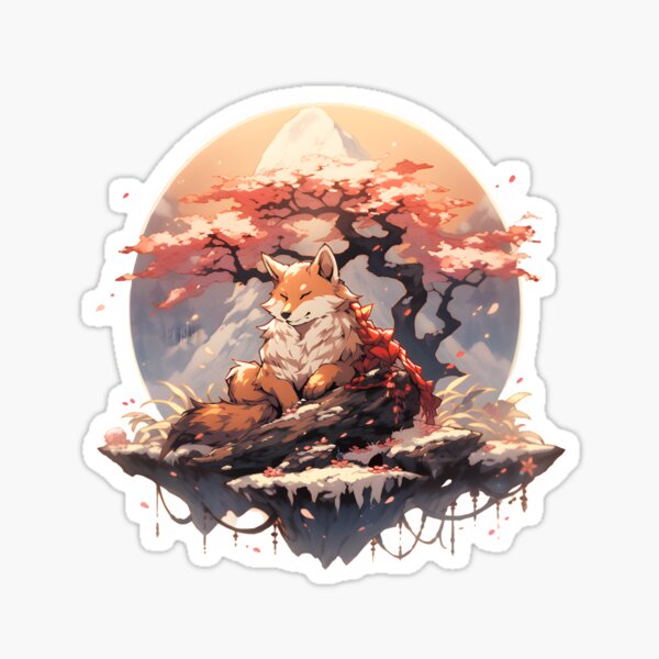 Item preview, Japanese Fox Kitsune designed and sold by Yana Grech.