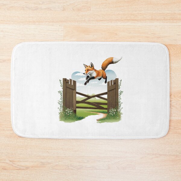 Item preview, A fox jumping over a fence designed and sold by naturemenagerie.
