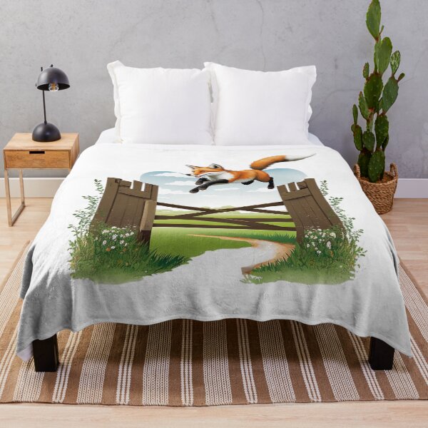 Item preview, A fox jumping over a fence designed and sold by naturemenagerie.