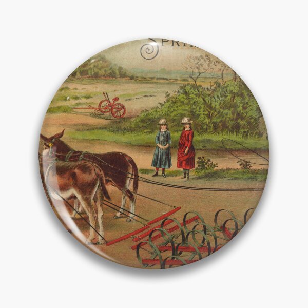 Item preview, STK501652A-Vintage print of a boy with a harrow for Eureka Mower Company. designed and sold by StocktrekImages.