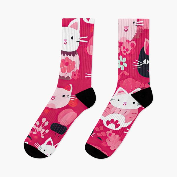 Item preview, Hot Pink Cute Street Cats - Kawaii Pattern designed and sold by AeonAcademy.