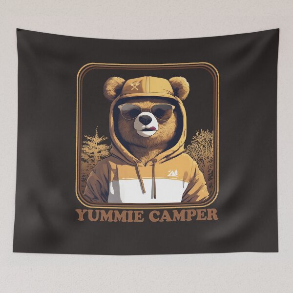 Item preview, i see yummy campers here (happy camper bear) designed and sold by hayrpictures.