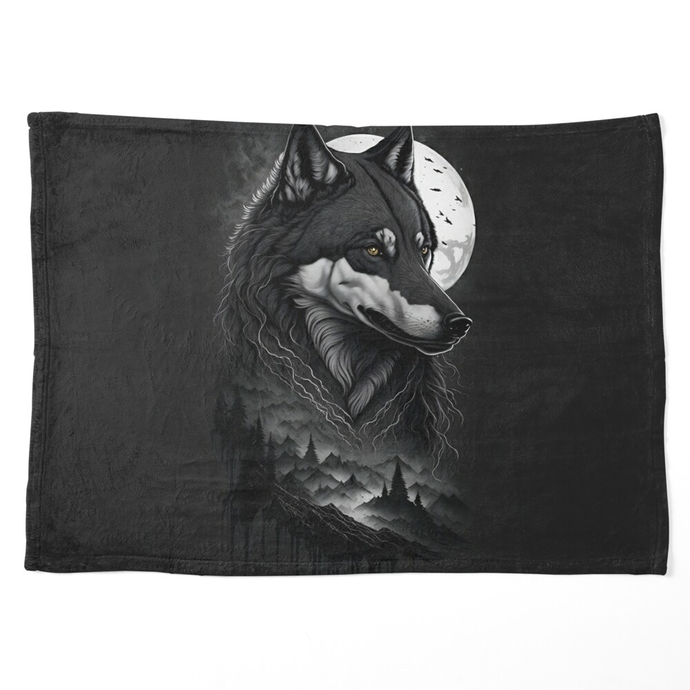 Werewolf By Night Full Moon Poster Black N White by AkiTheFull on