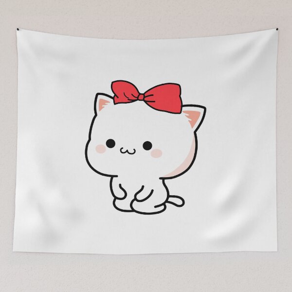 Item preview, Cute white cat sitting designed and sold by Osmodesign 44.