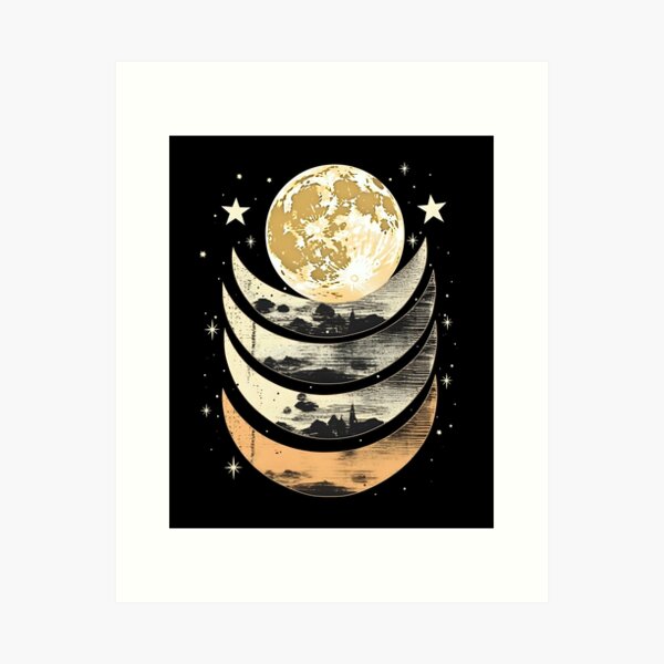 Moon Print Moon Art Print Large Silver Moon Print Wall Art Space Art  Astronomy Print Silver Moon Wall Decor Home Decor 