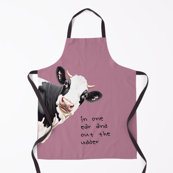 Item preview, In One Ear Out Of The Udder Pun Cartoon Style Cow designed and sold by taiche.