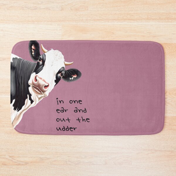 Item preview, In One Ear Out Of The Udder Pun Cartoon Style Cow  designed and sold by taiche.