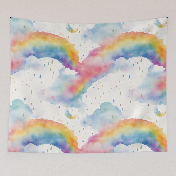 Item preview, Rain cloud, watercolor rainbow designed and sold by CoolPixels.