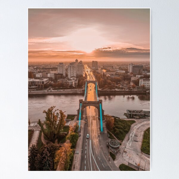 Wroclaw City Grunwaldzki Bridge Poster