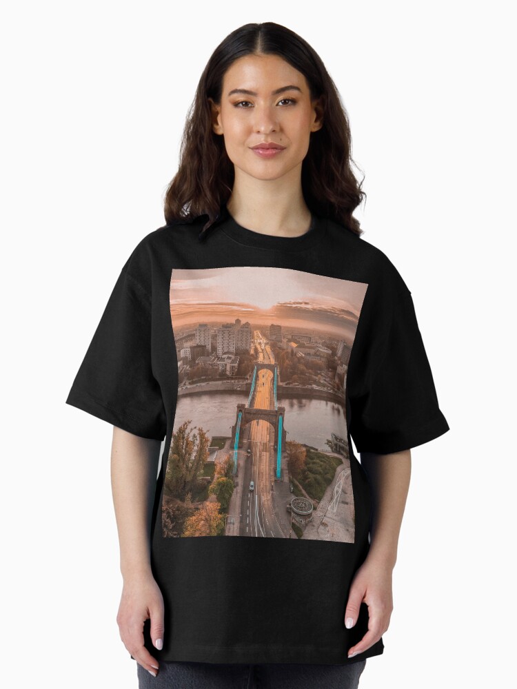 Thumbnail 2 of 7, Oversized T-Shirt, Wroclaw City Grunwaldzki Bridge designed and sold by picdab-com.