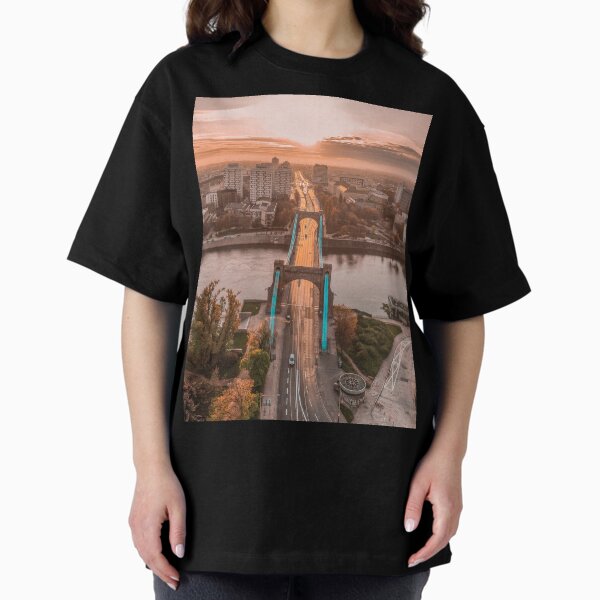 Wroclaw City Grunwaldzki Bridge Oversized T-Shirt
