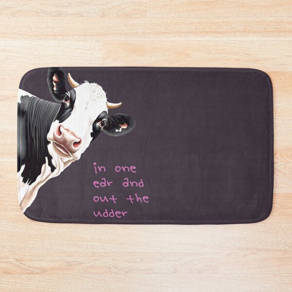 Item preview, In One Ear Out Of The Udder Pun Cartoon Style Cow  designed and sold by taiche.