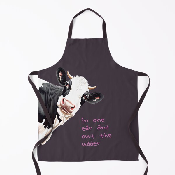 Item preview, In One Ear Out Of The Udder Pun Cartoon Style Cow  designed and sold by taiche.