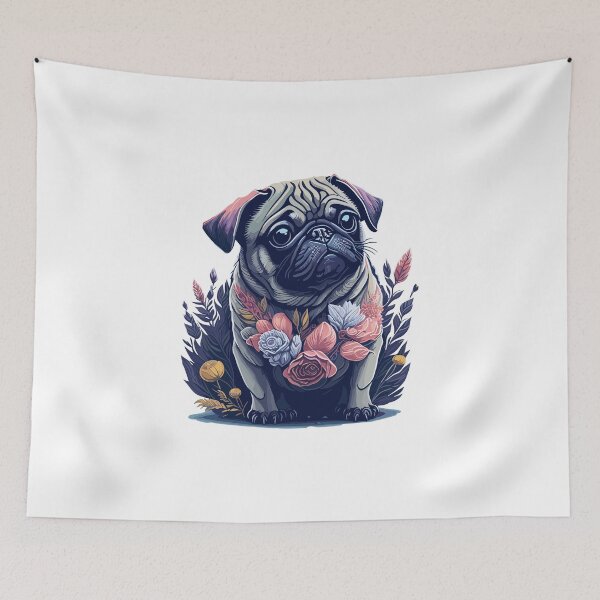 Item preview, Pug Flourish designed and sold by HarshBrown.