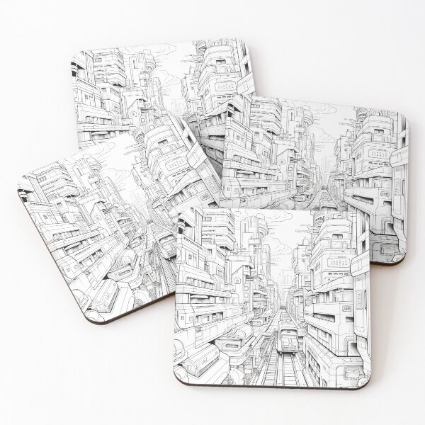 Item preview, Futuristic Cityscape | Sketch designed and sold by Shirtastically.