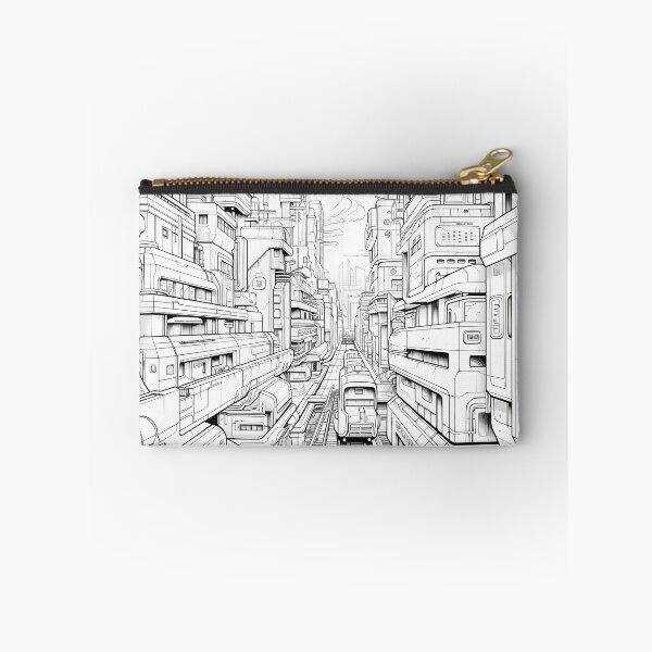 Item preview, Futuristic Cityscape | Sketch designed and sold by Shirtastically.
