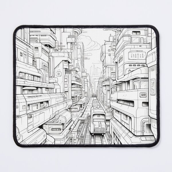 Item preview, Futuristic Cityscape | Sketch designed and sold by Shirtastically.