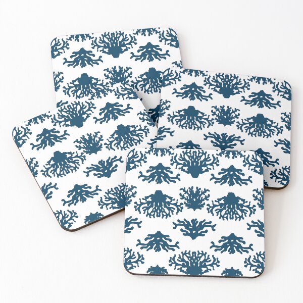 Item preview, Coastal Grand Coral Blues designed and sold by HueHausDesign.