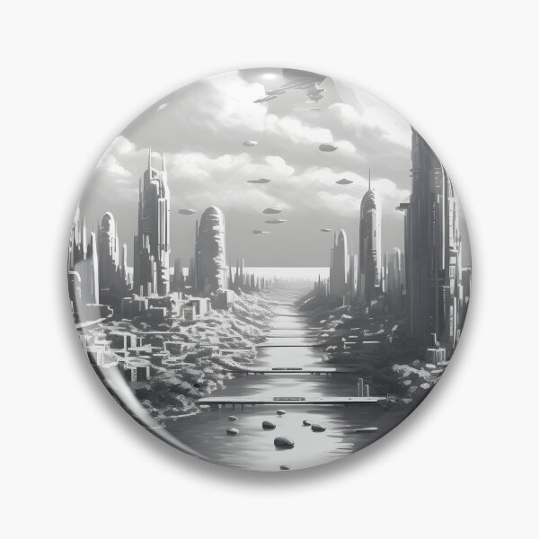 Item preview, Futuristic Cityscape | Sketch designed and sold by Shirtastically.