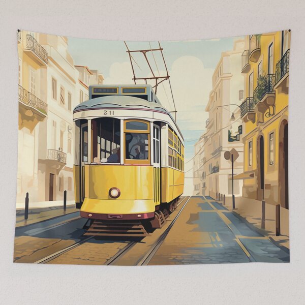 Item preview, A Vintage Travel Illustration of Lisbon - Portugal designed and sold by GoodOldVintage.