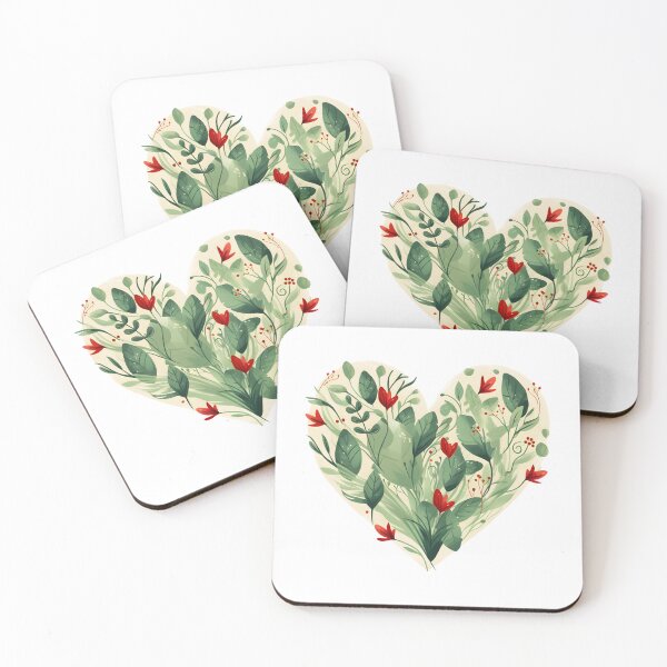 Item preview, Heart with boho leaves designed and sold by naatala.