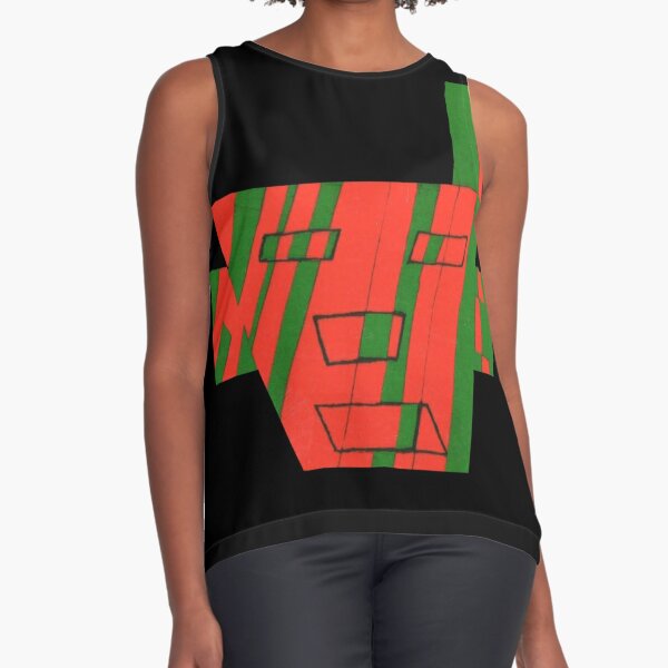 Faced The First (Facemadics colorful contemporary abstract face) Sleeveless Top