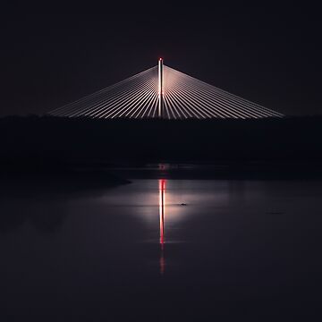 Artwork thumbnail, Wroclaw Redzinski Bridge by night by picdab-com