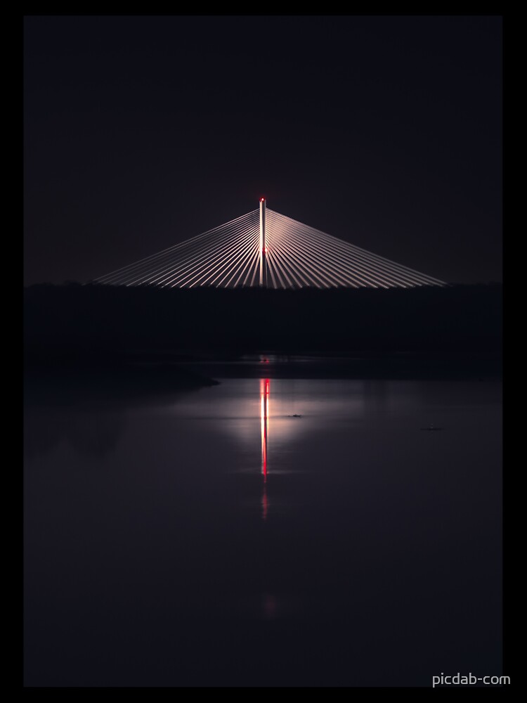 Thumbnail 7 of 7, Oversized T-Shirt, Wroclaw Redzinski Bridge by night designed and sold by picdab-com.