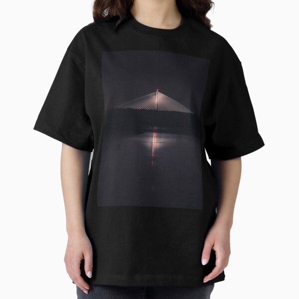 Wroclaw Redzinski Bridge by night Oversized T-Shirt