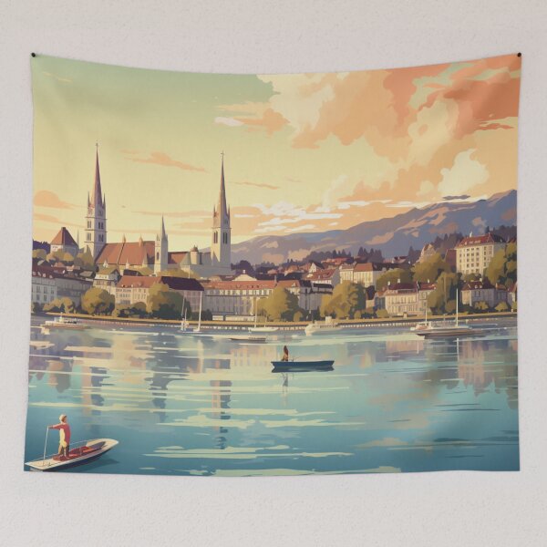 Item preview, A Vintage Travel Illustration of Zurich - Switzerland designed and sold by GoodOldVintage.