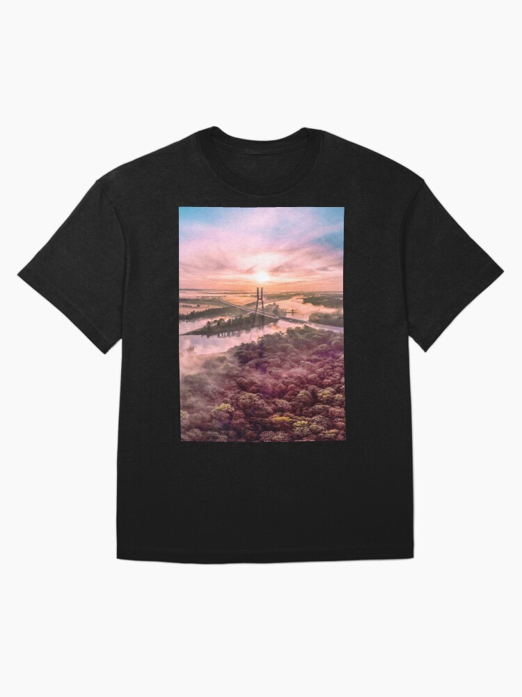 Thumbnail 3 of 7, Oversized T-Shirt, A very colorful photograph of a bridge in Wroclaw from a drone designed and sold by picdab-com.