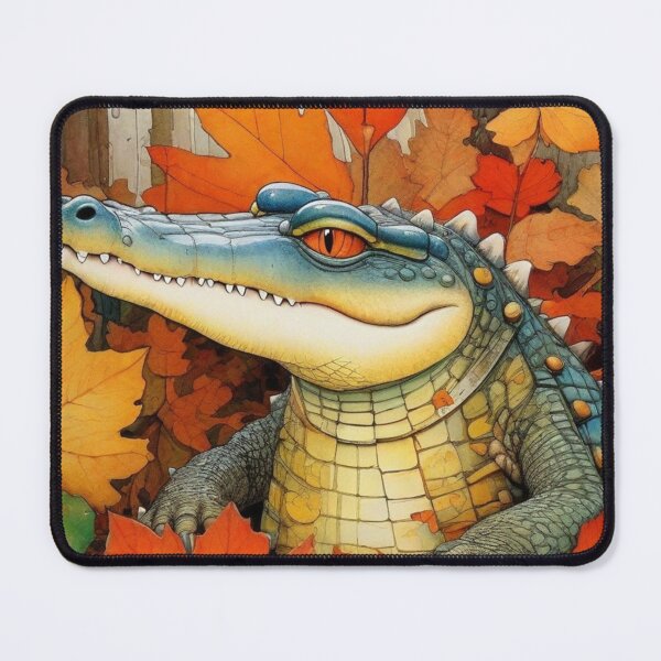 Item preview, Autumn crocodile - small watercolor portrait. designed and sold by SaraSumi.