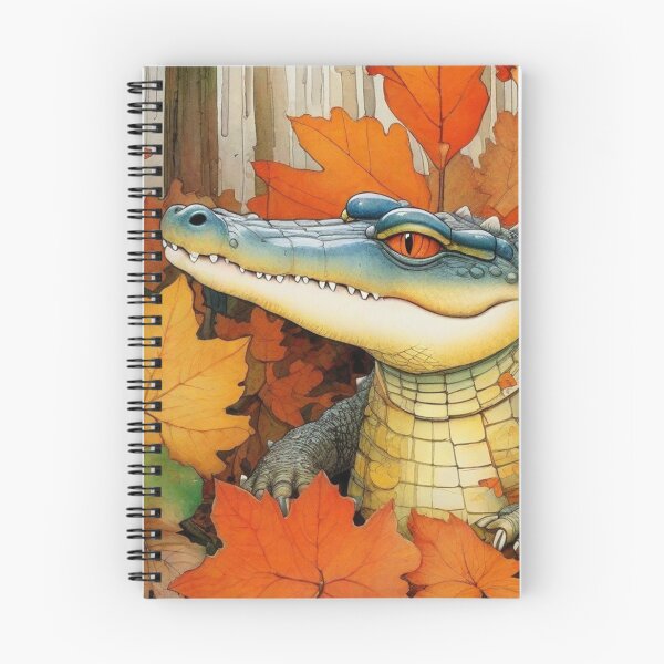 Item preview, Autumn crocodile - small watercolor portrait. designed and sold by SaraSumi.