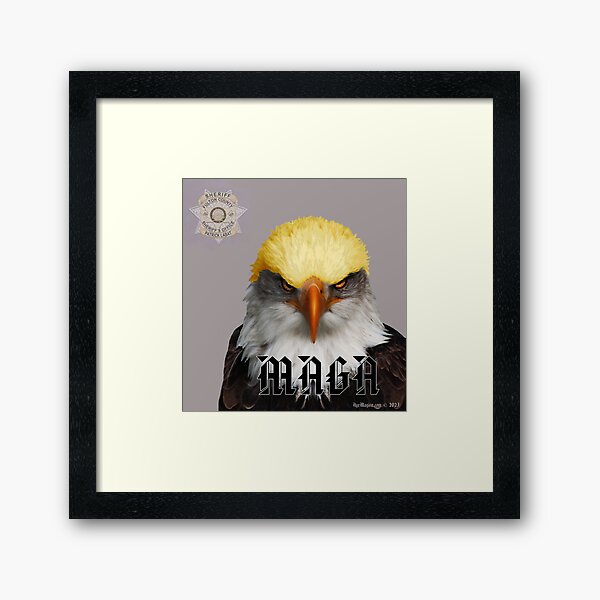 Trump Mugshot Eagle Framed Art Print