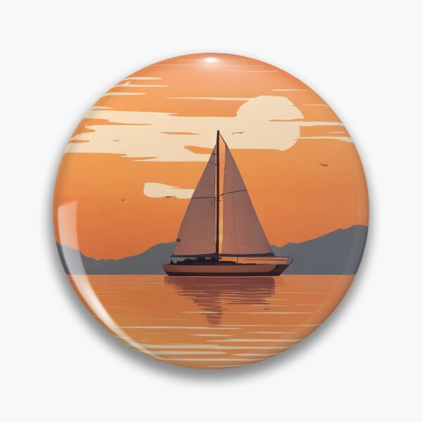 Item preview, Sailboat, calm waters, sunset, warm hues designed and sold by CoolPixels.