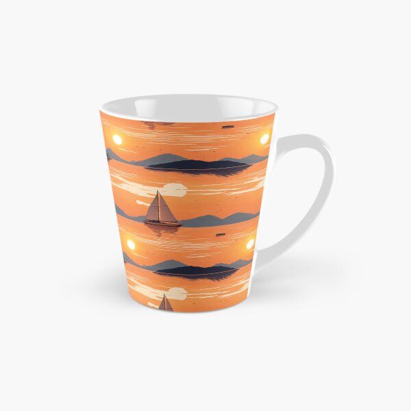 Artikelvorschau, Segelboot, ruhiges Wasser, Sonnenuntergang, warme Farbtöne entworfen und verkauft von CoolPixels.