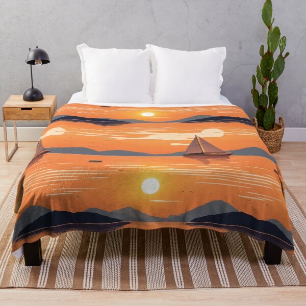 Item preview, Sailboat, calm waters, sunset, warm hues designed and sold by CoolPixels.