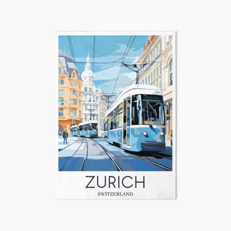 Aperçu de l'œuvre Une impression de voyage Pop Art de Zurich - Suisse créée et vendue par StudioRedKoala.