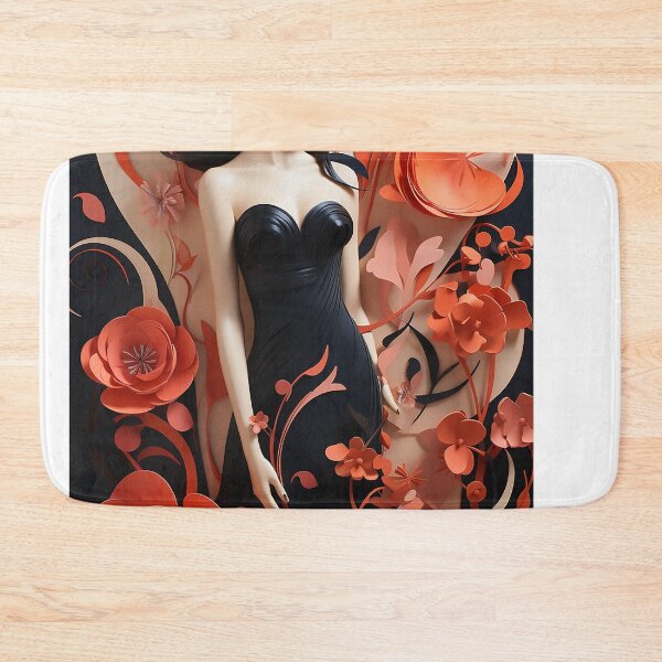 Item preview, A 3d Girl is a flower in her black dress designed and sold by WallWhimsyWorks.