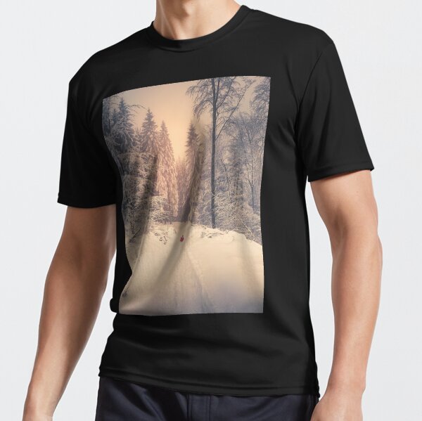 Snow in the mountains and sledding fun Active T-Shirt
