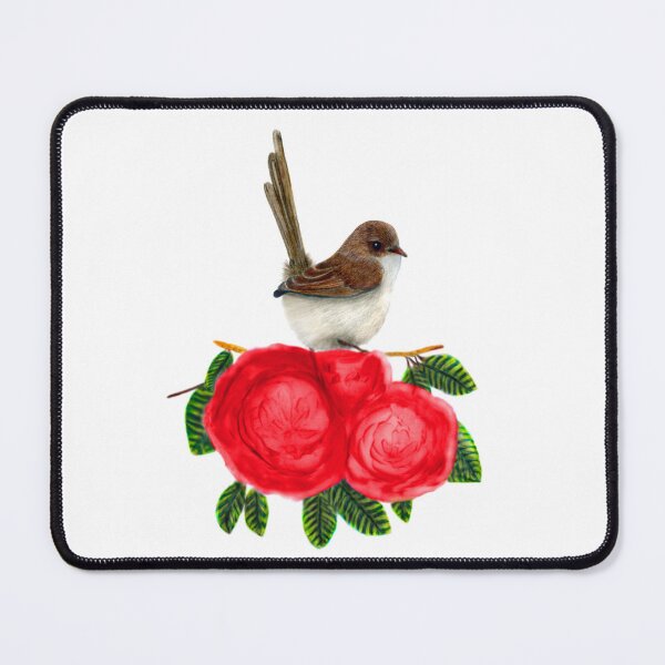 Item preview, Female Fairy-Wren and Red Flowers designed and sold by KC Morcom.